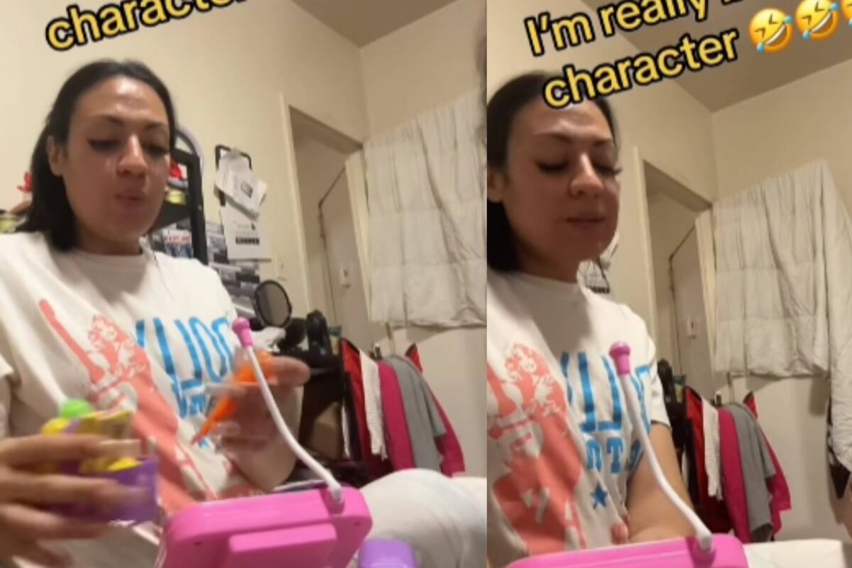 “Estoy realmente en mi personaje”: Joven juega con su hija a ser cajera en el supermercado y se lo toma muy en serio