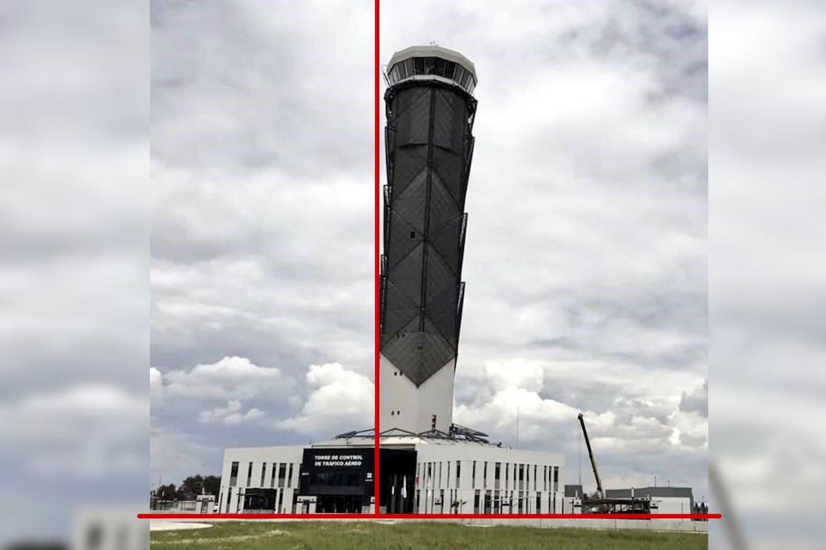 Comparan AIFA con la Torre de Pisa: ¿Por qué Santa Lucía parece estar inclinada?