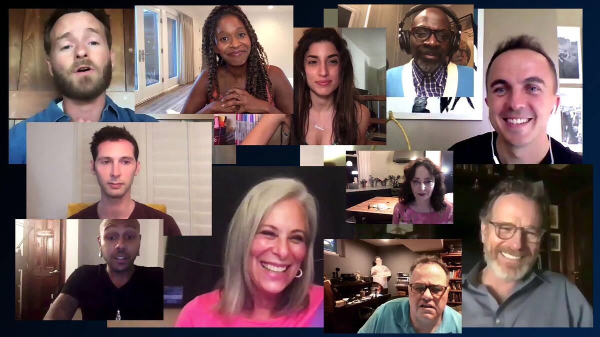 Reunión virtual para recaudar fondos organizada por Bryan Cranston "Hall" en la serie, junto al elenco de "Malcolm el de en medio". Erik Per Sullivan tampoco participó.