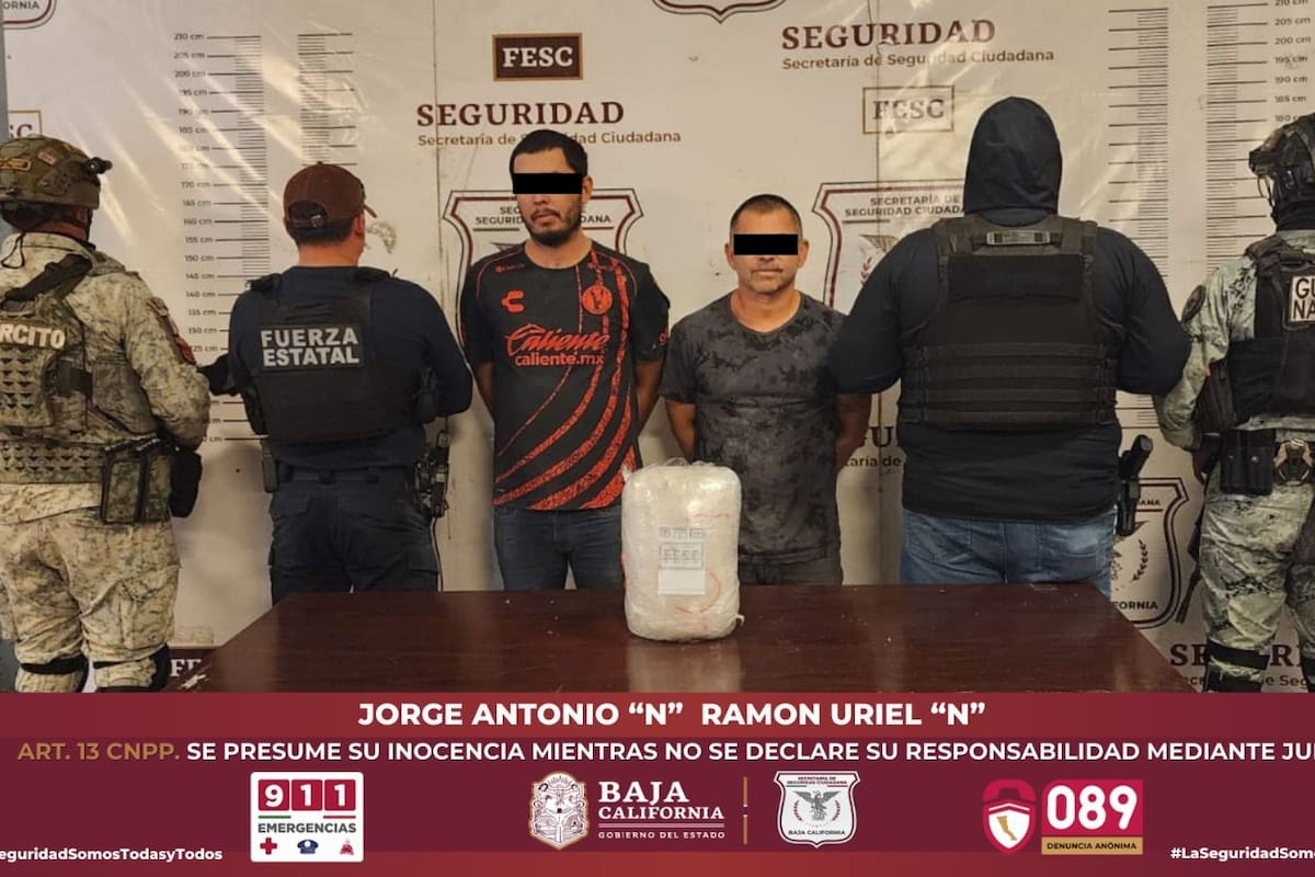 Los sorprenden con 5 kilos de metanfetamina afuera de casa en Tecate