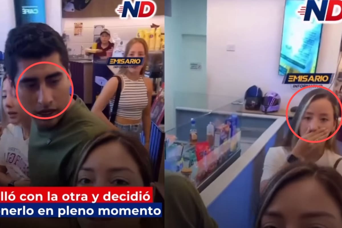 “Este video es para tu familia, que dice que estoy loca”: Mujer encuentra a su esposo con su amante en una heladería y los confronta