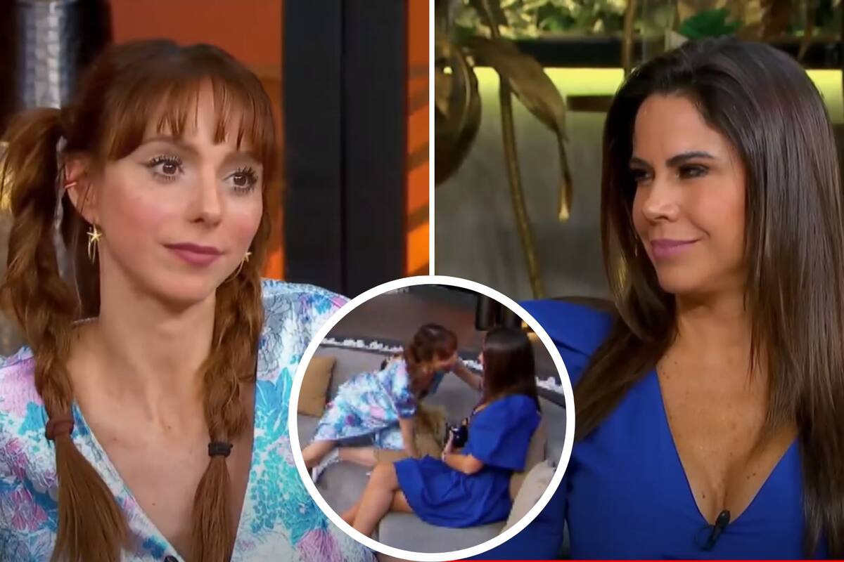 Natalia Téllez intenta besar a Paola Rojas en Netas Divinas