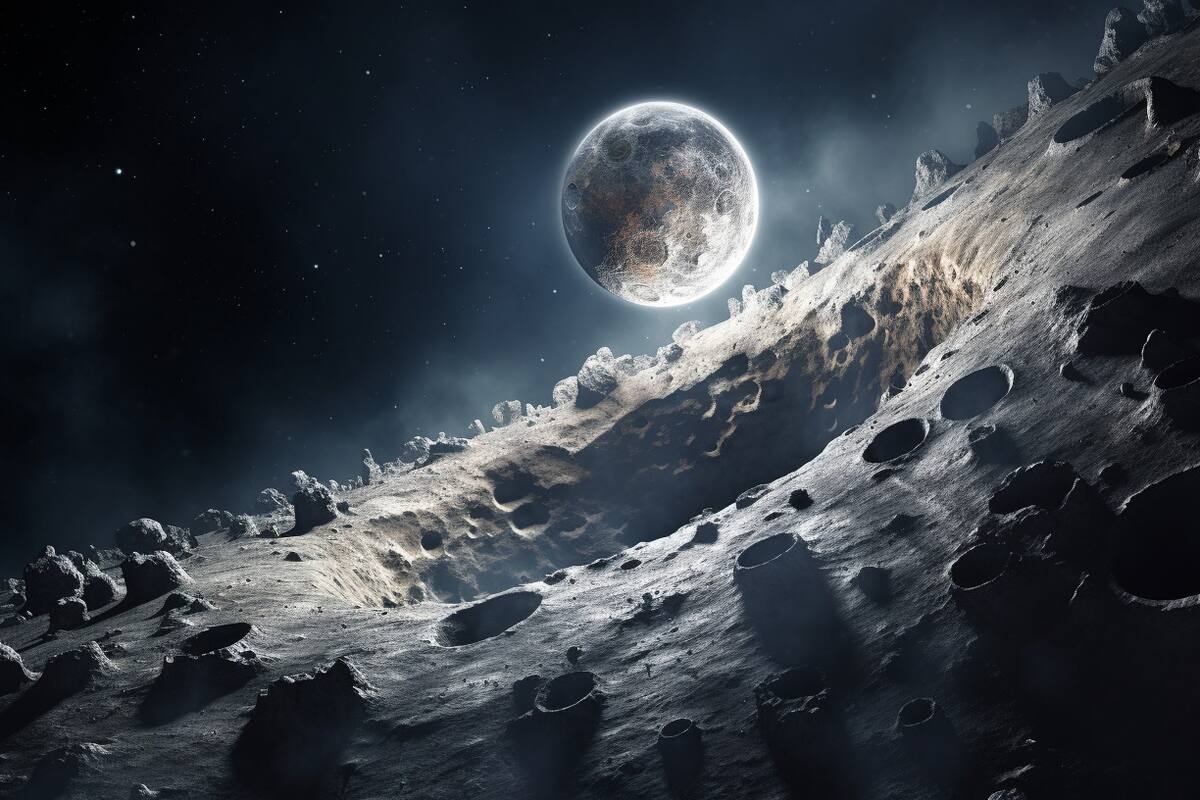 Impacto de un asteroide en la Luna provocó dos grandes cañones en menos de 10 minutos