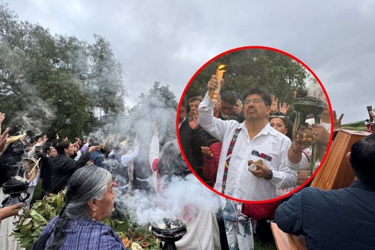Pueblos originarios realizan ceremonia de purificación y consagración de bastones de mando con el presidente electo de la SCJN Hugo Aguilar Ortiz en Cuicuilco