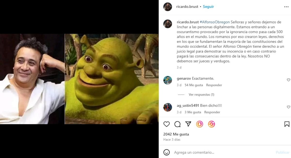 Ricardo Brust defiende a Alfonso Obregón tras acusaciones de abuso sexual