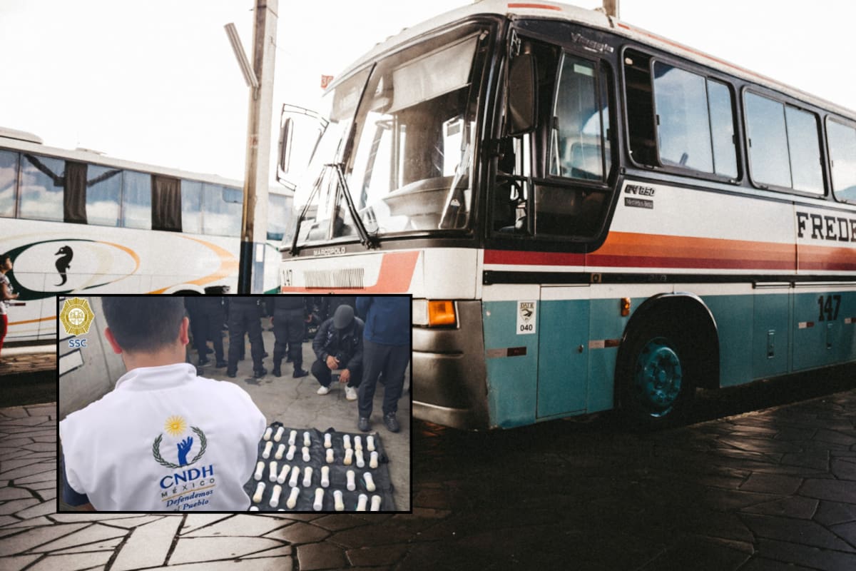 Encuentran escondidos decenas de artefactos explosivos en un autobús de pasajeros que iba rumbo a la CDMX