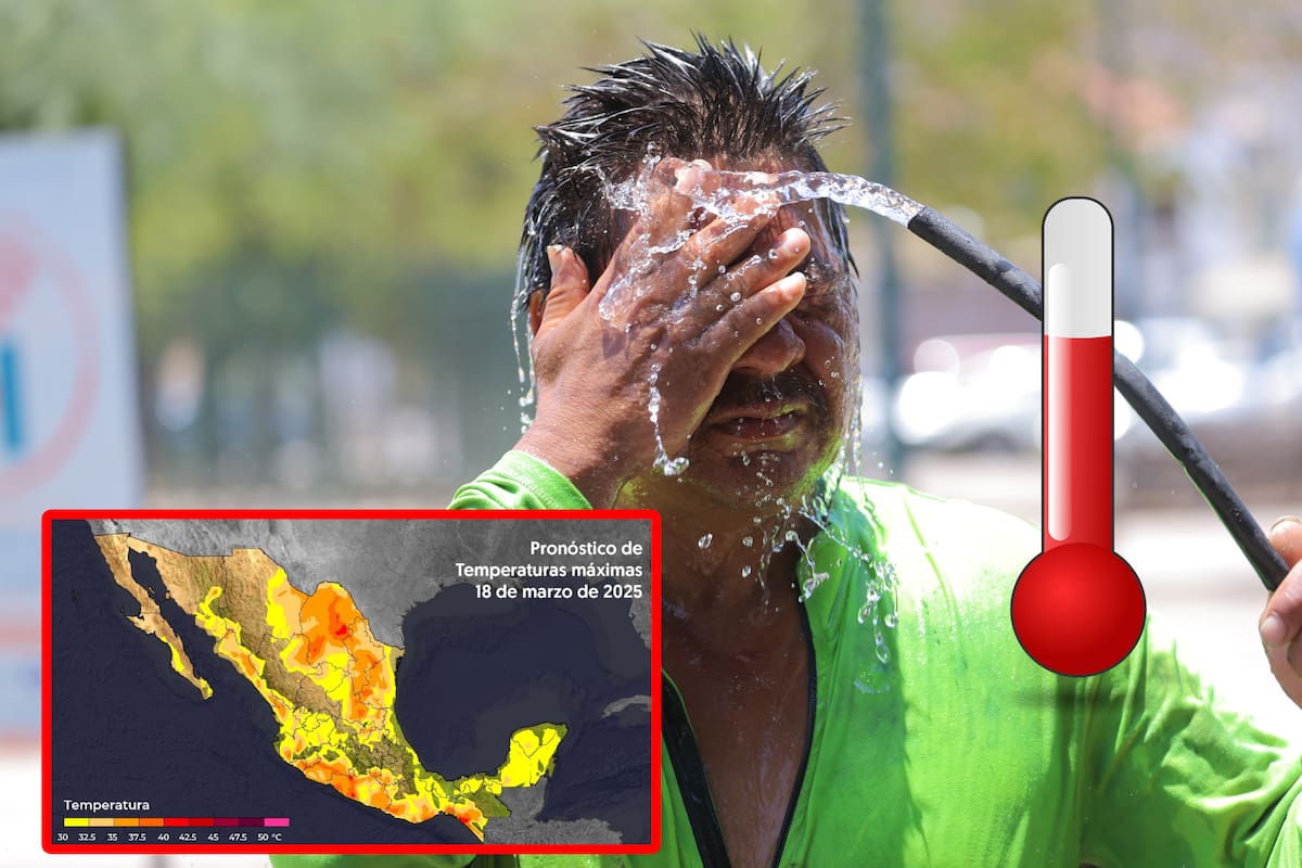 México enfrentará una ola de calor con máximas de 40 a 45 °C en varias regiones, mientras un frente frío causará lluvias, vientos fuertes y heladas en el norte y centro del país.