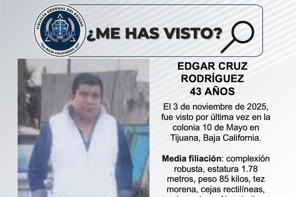 Se busca a Edgar Cruz Rodríguez de 43 años