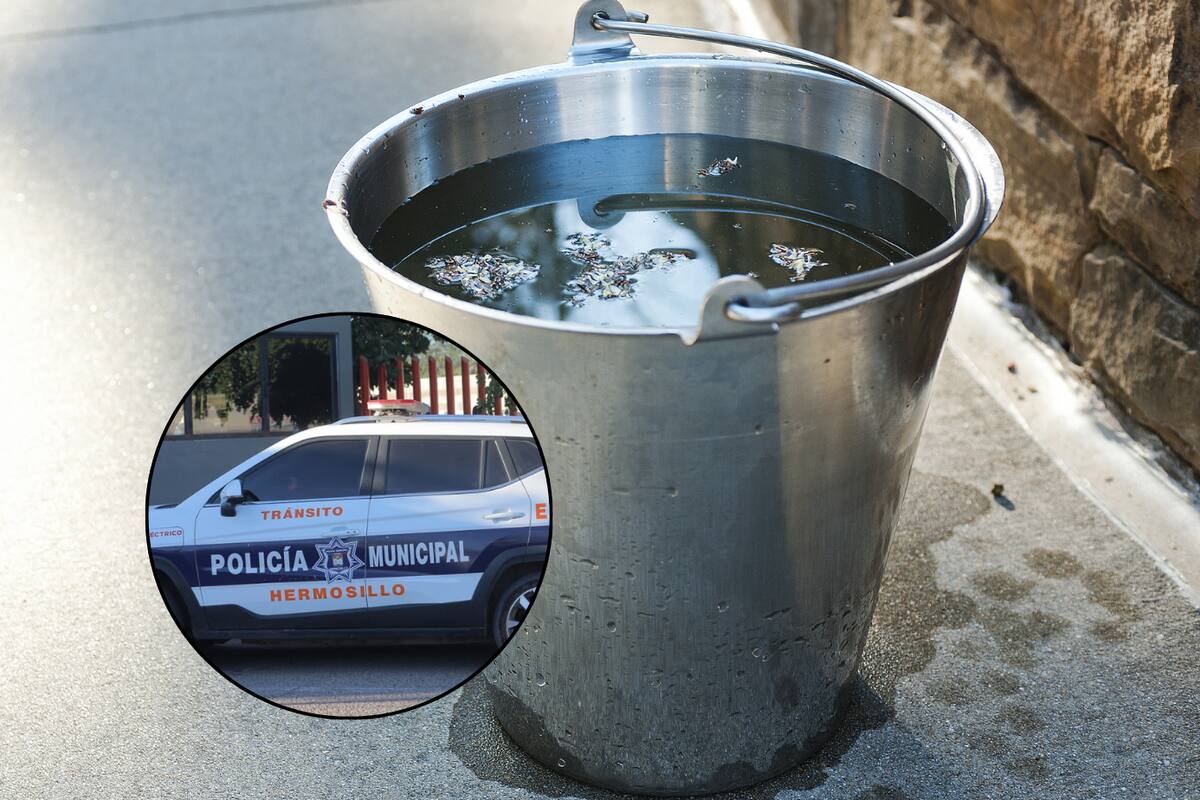 Policías auxilian a menor que casi se ahoga en cubeta de agua