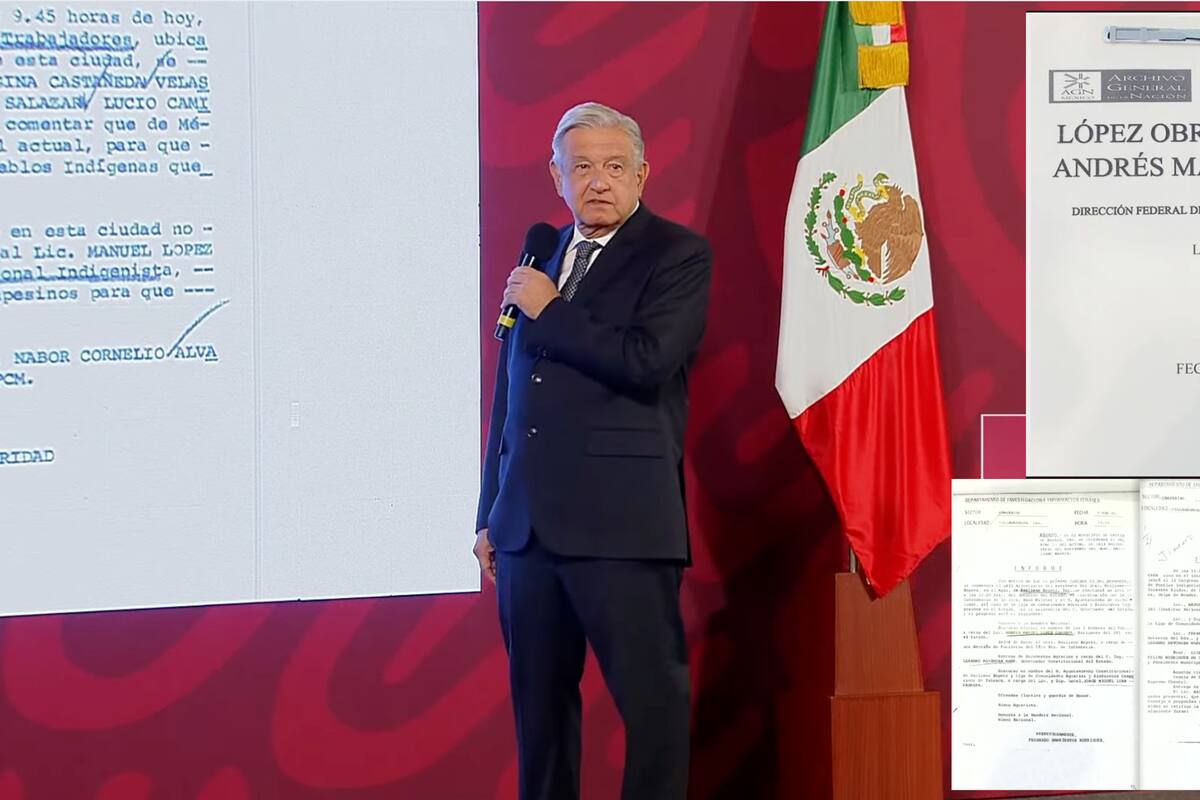 VIDEO: AMLO muestra reportes de espionaje contra él por la Dirección Federal de Seguridad: “Llevo desde el 88 seguido, vigilado...”