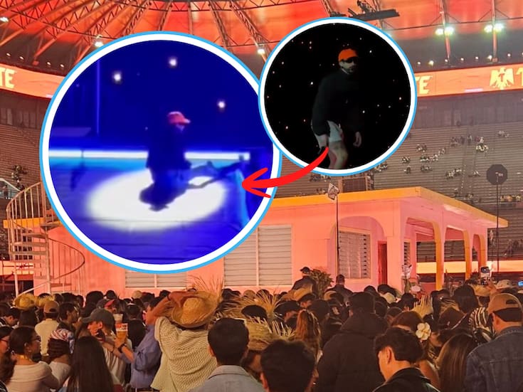 Bad Bunny se resbala en “La Casita” durante su concierto en CDMX (VIDEO)