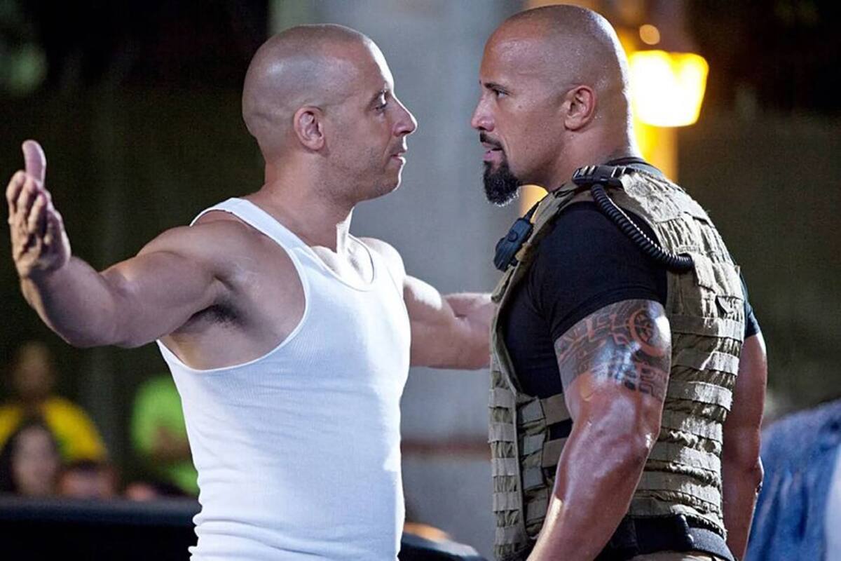 Vin Diesel y Dwayne Johnson en "Fast Five"