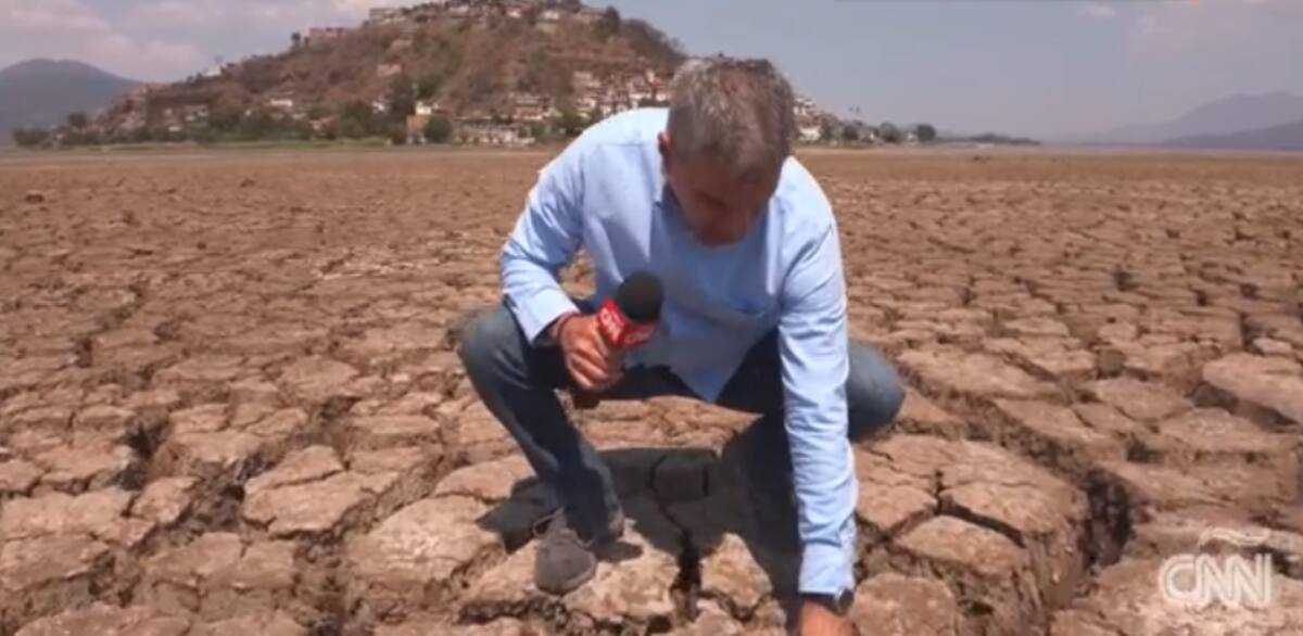 Lago de Pátzcuaro en Michoacán completamente seco en 2024. / CNN