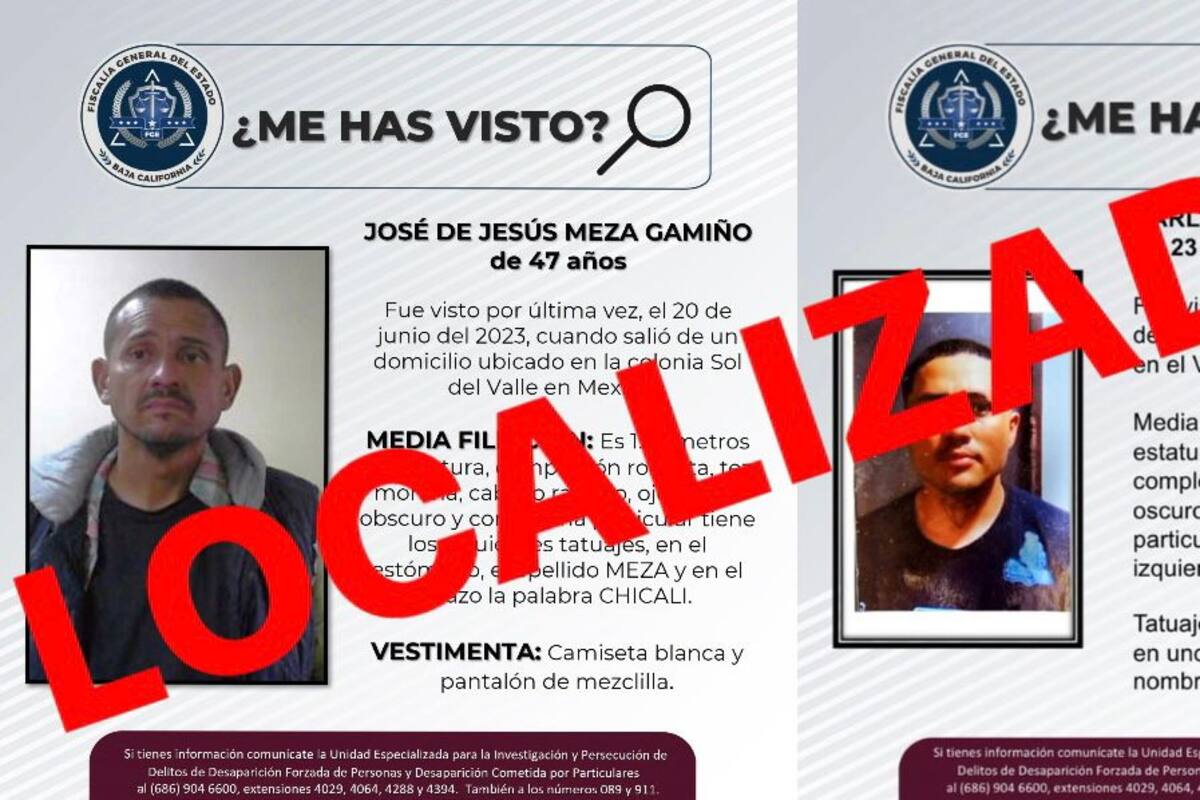 Localizan a dos personas que tenían reporte de búsqueda
