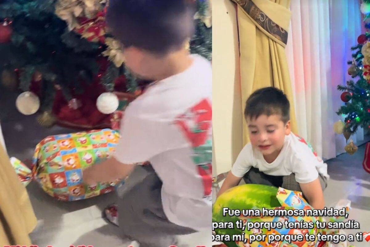 Niño pide una sandía para Navidad y se emociona tras recibirla