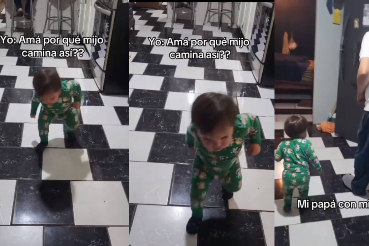VIDEO | Niño conmueve en redes al imitar la forma de caminar de su abuelo