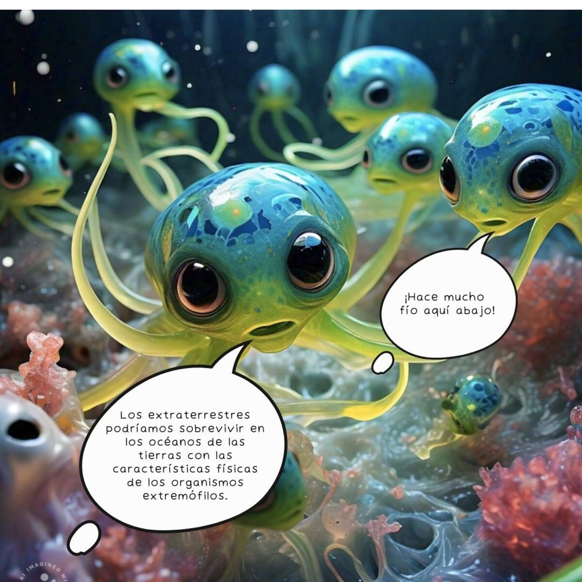 Así sería la vida alienígena adaptada para vivir en el mar según la Inteligencia Artificial