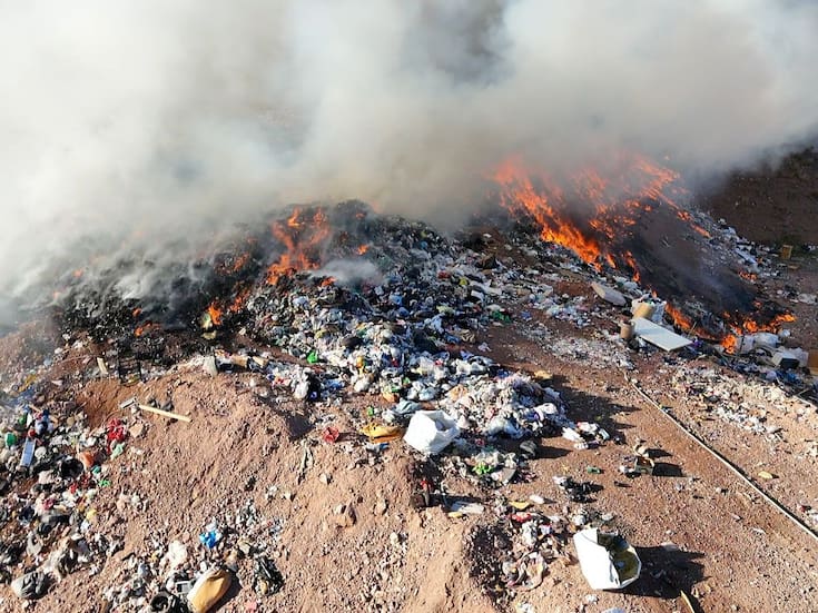 Nuevo incendio en el relleno sanitario de Nogales