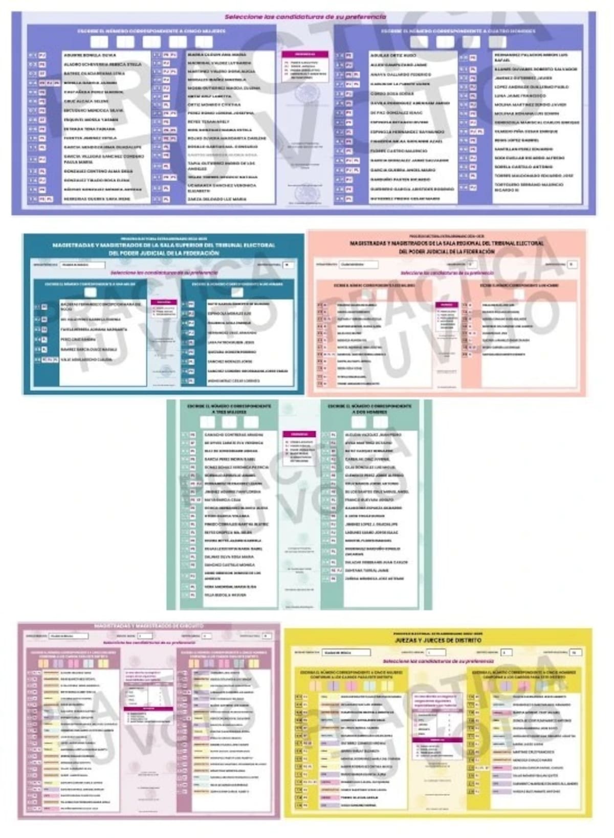 Boletas electorales en elección judicial 2025. | Crédito: AP