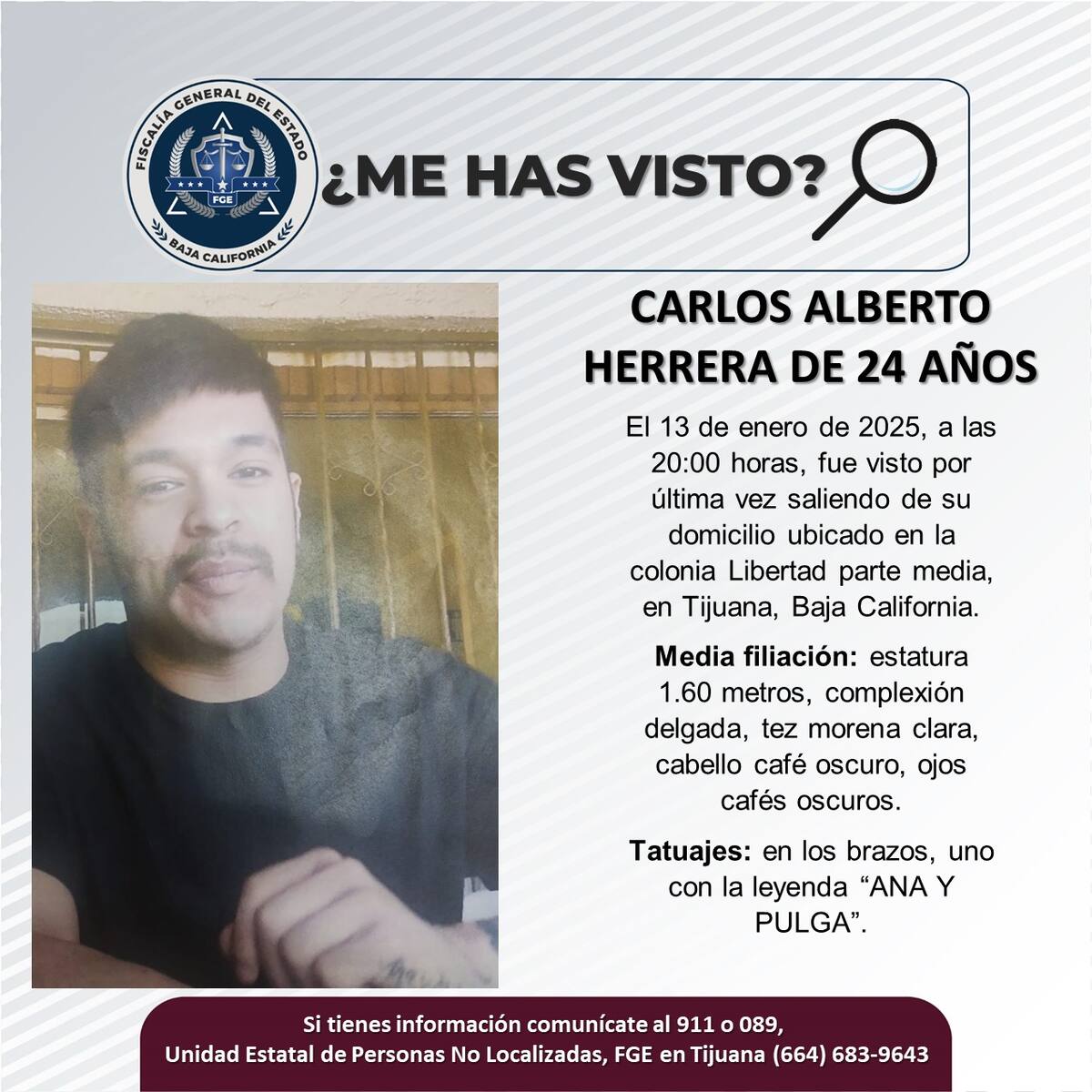 Carlos Alberto Herrera fue visto por última vez el 13 de enero de 2025.