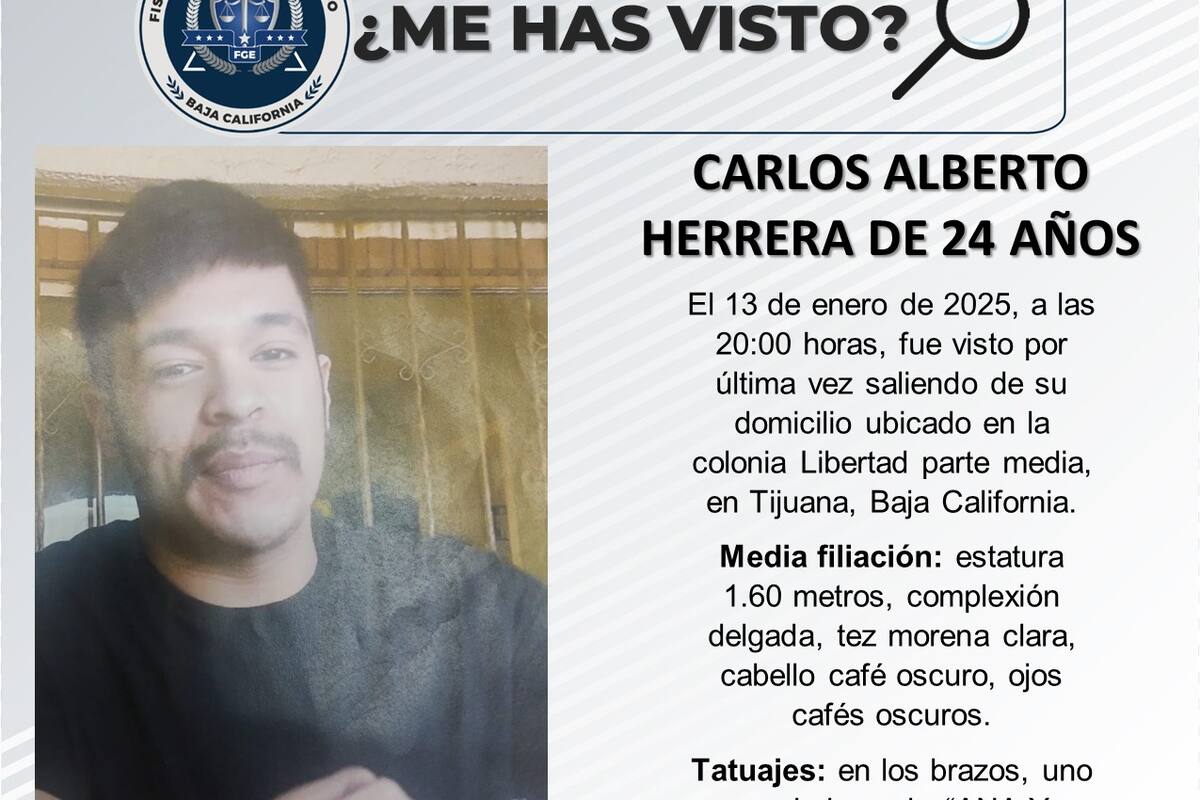 Se busca a Carlos Alberto Herrera de 24 años
