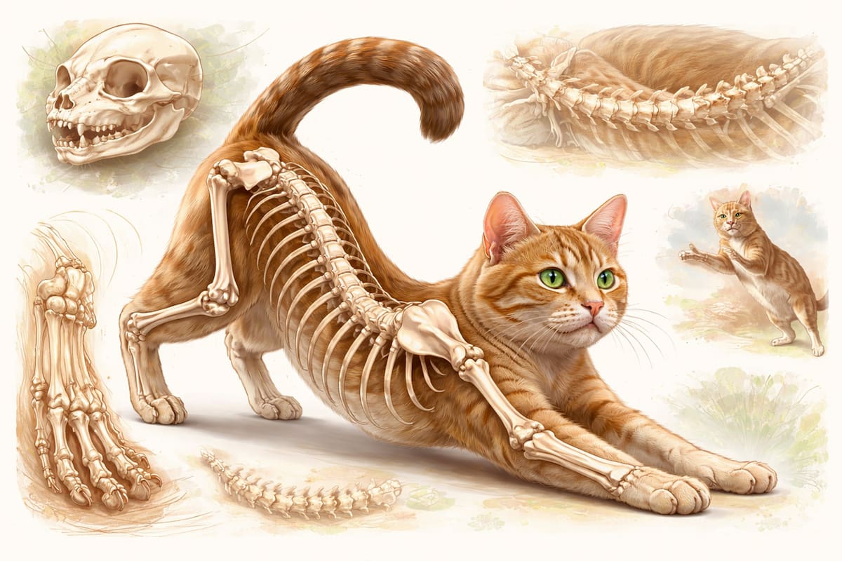 ¿Sabías que los gatos tienen más huesos que los humanos?