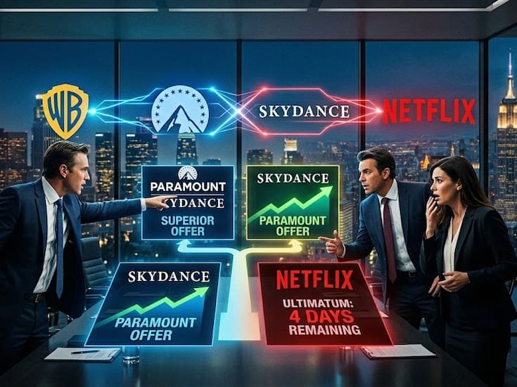 Warner Bros. declara “superior” la oferta de Paramount Skydance y presiona a Netflix con ultimátum de cuatro días