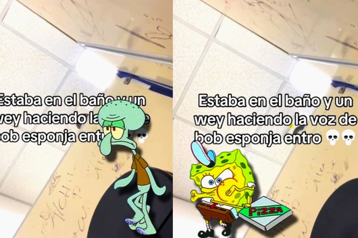 “Más que Calamardo, fue José José”: joven graba a hombre imitando voces de Bob Esponja en baño público creyendo que estaba solo