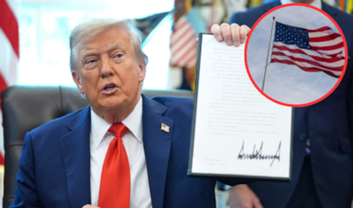 El presidente Donald Trump aseguró que cualquiera que queme la bandera estadounidense será detenido