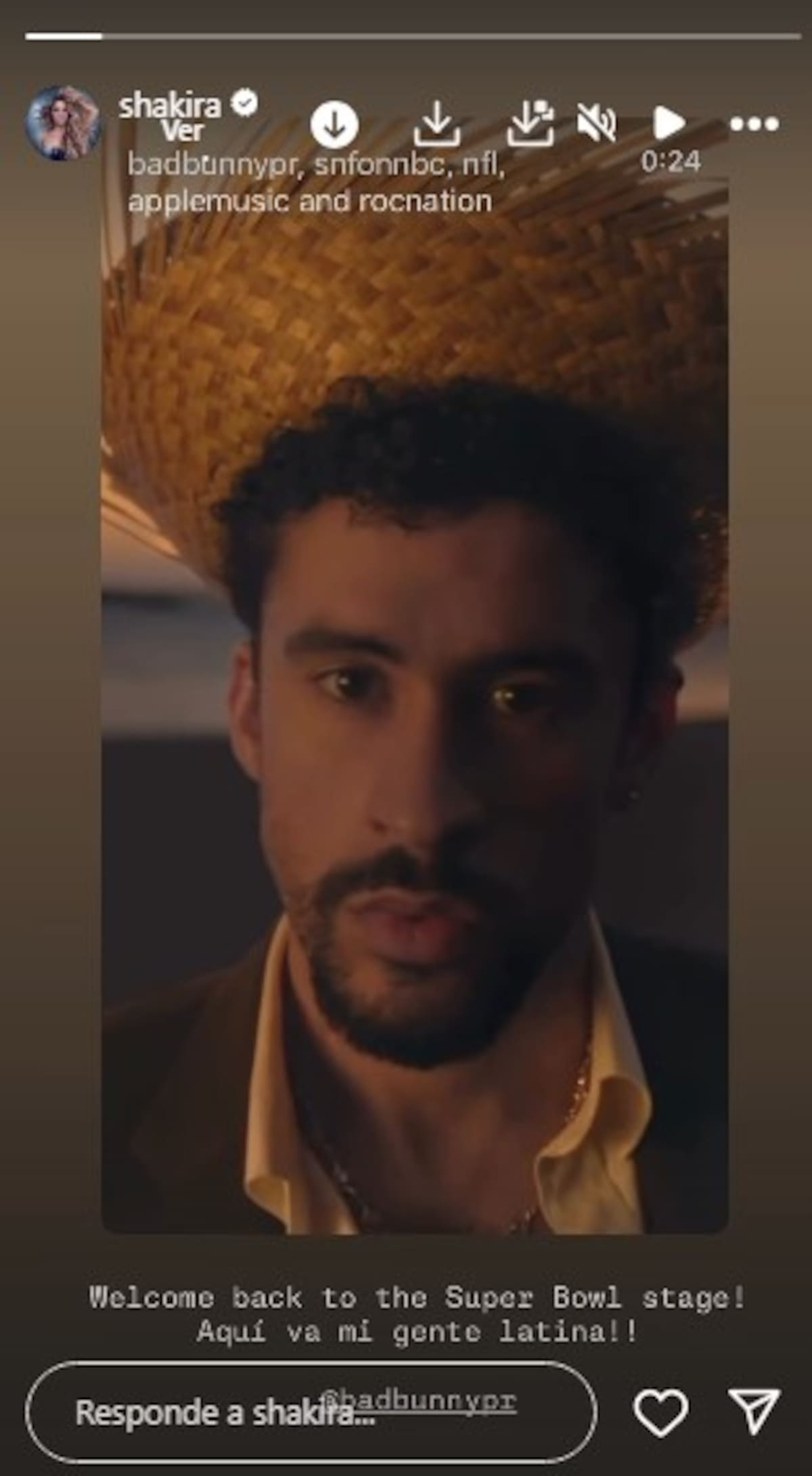 Shakira muestra su apoyo a Bad Bunny | Instagram @shakira