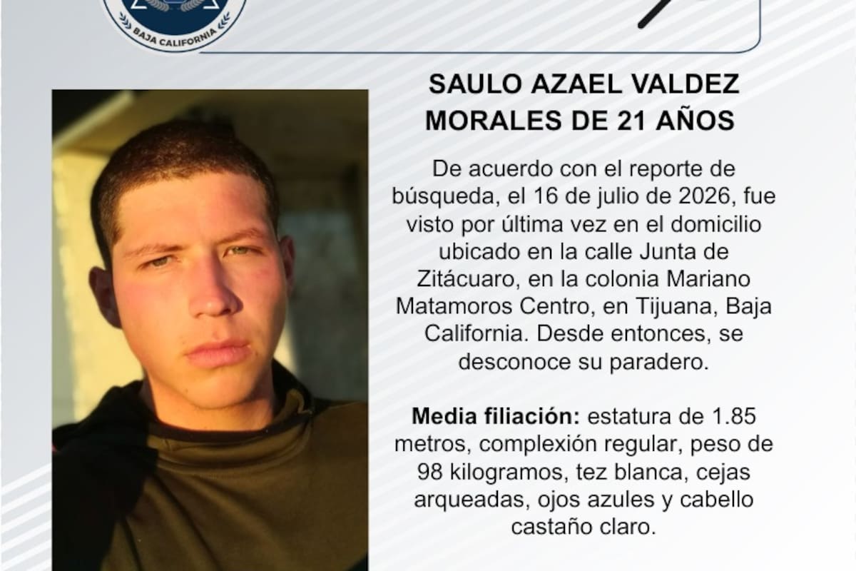 Se busca Saulo Azael Valdez Morales de 21 años de edad