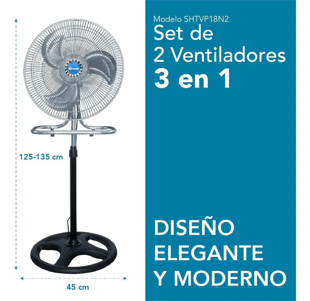 Paquete de dos ventiladores metálicos de 18 pulgadas | Mercado Libre