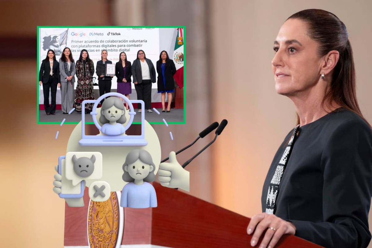 Violencia digital en México alcanza a 10.6 millones de mujeres; ¿En qué consiste el acuerdo firmado por el Gobierno, TikTok, Google y Meta?