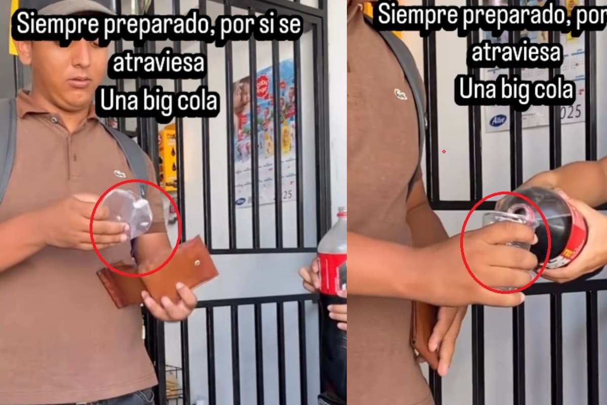 Joven saca un vaso de plástico de su cartera “por si se atraviesa un refresco” y se vuelve viral por estar siempre preparado