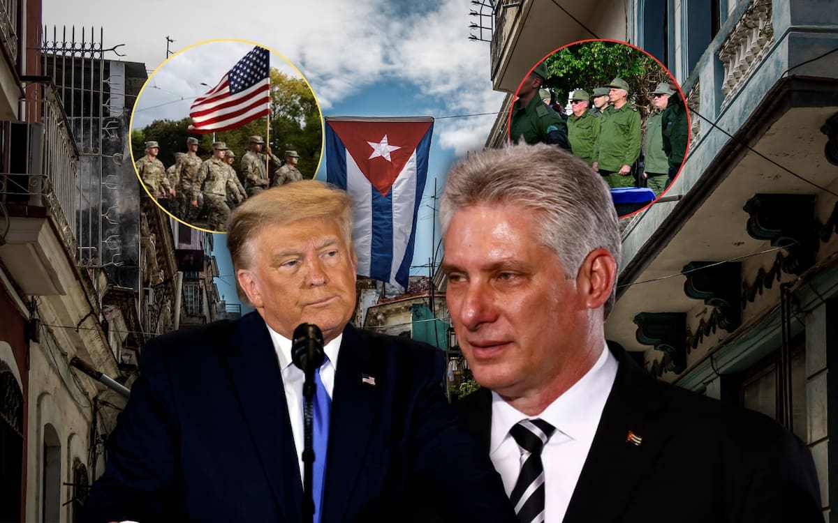 Miguel Díaz-Canel afirma que no teme a Donald Trump y advierte que Cuba responderá ante cualquier intervención militar. Foto: Especial (Reurtes/Canva)