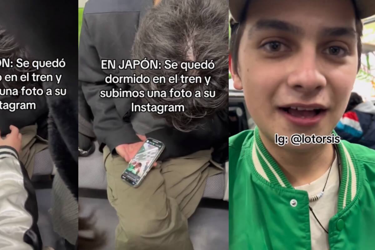 VIRAL: joven se queda dormido en tren de Japón y extranjeros le hacen esta pesada broma