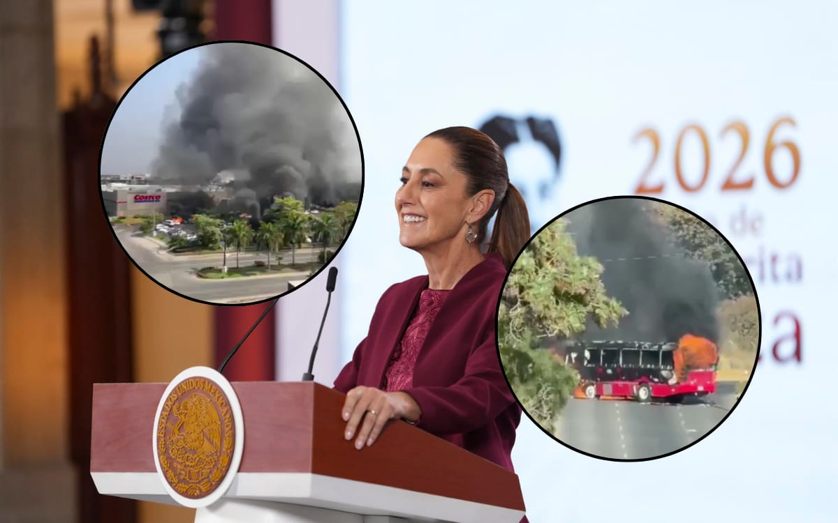 Gobierno confirma muerte de El Mencho; Sheinbaum asegura que México está en calma. Foto: Gobierno de México y capturas de pantalla