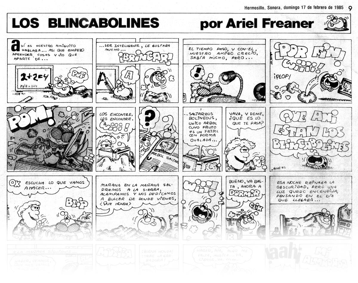 Cuando tenía 15 años de edad, Ariel Freaner publicó en EL IMPARCIAL su tira cómica “Los blincabolines”. FOTO: ESPECIAL