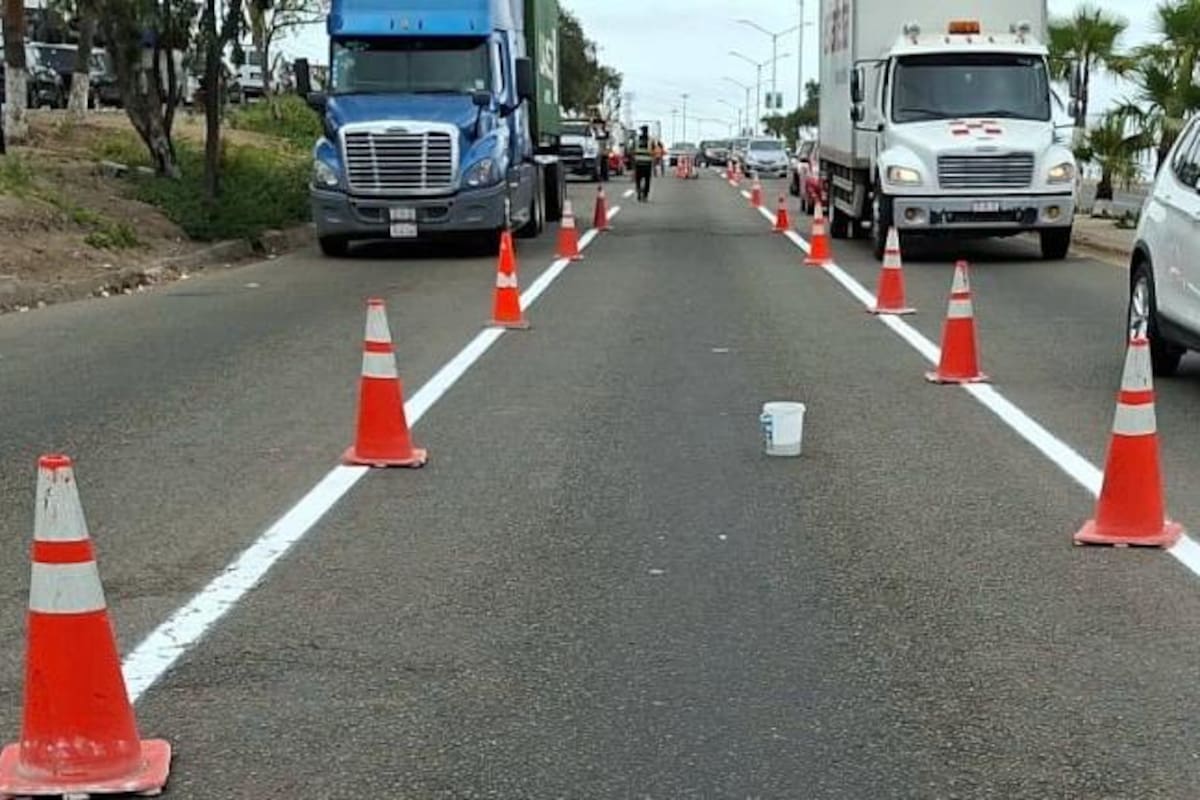 Repintado y limpieza del bulevar Benito Juárez, a contrarreloj por turismo