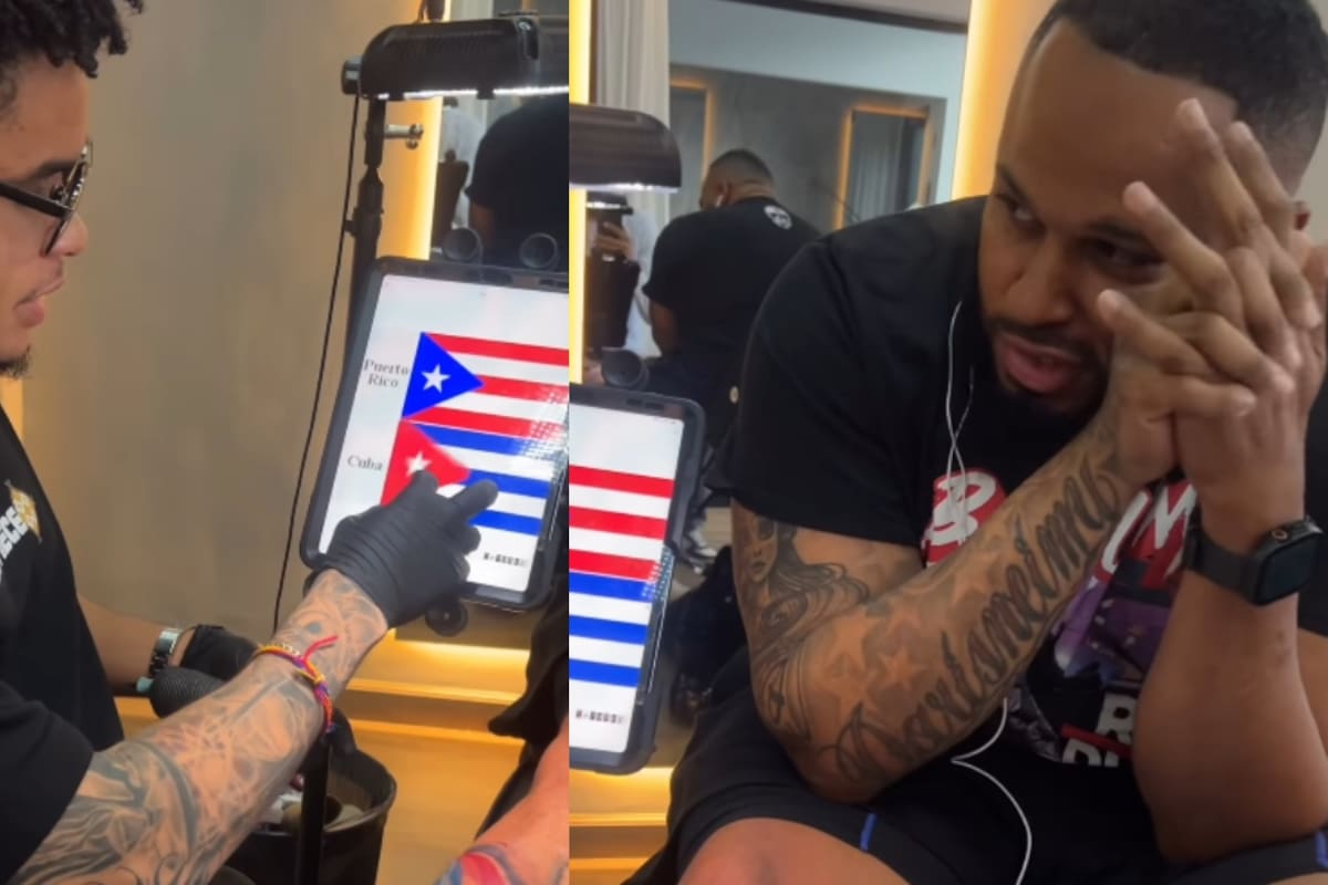 El tatuador no lo cuestionó: pidió la bandera de Cuba y terminó con la de Puerto Rico