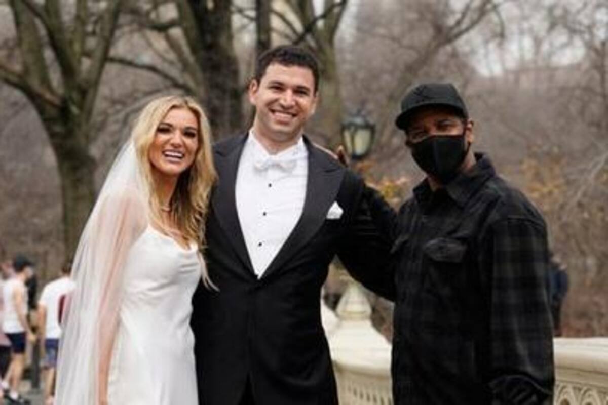 ¡En plena boda! Apareció Denzel Wahington y hasta se tomó fotos con los novios