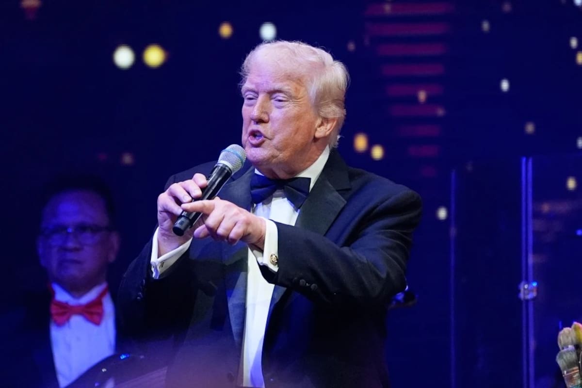 El presidente Donald Trump en la celebración de Año Nuevo en Mar-a-Lago. | Crédito: AP