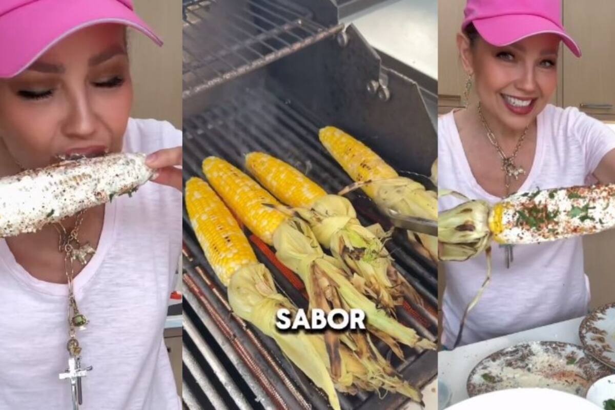 Tunden a Thalía por preparar elotes con cilantro: “Así no se hacen en México”