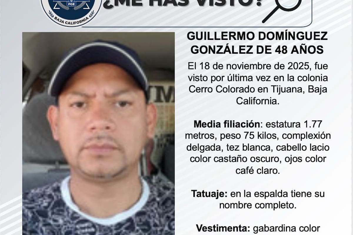 Se busca a Guillermo Domínguez González de 48 años de edad
