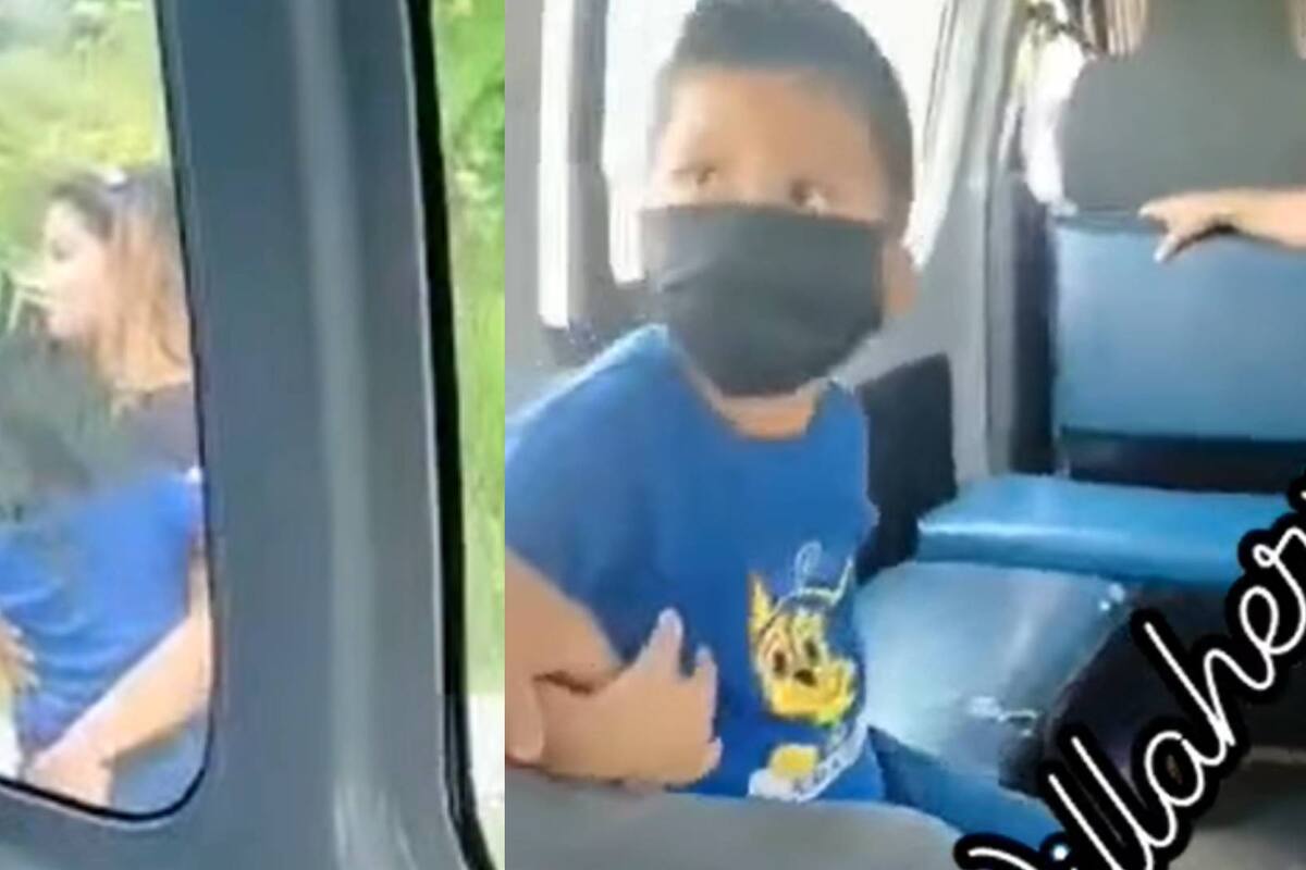 "Te dejaron solito", madre olvida a su hijo en una combi de Tabasco (VIDEO)