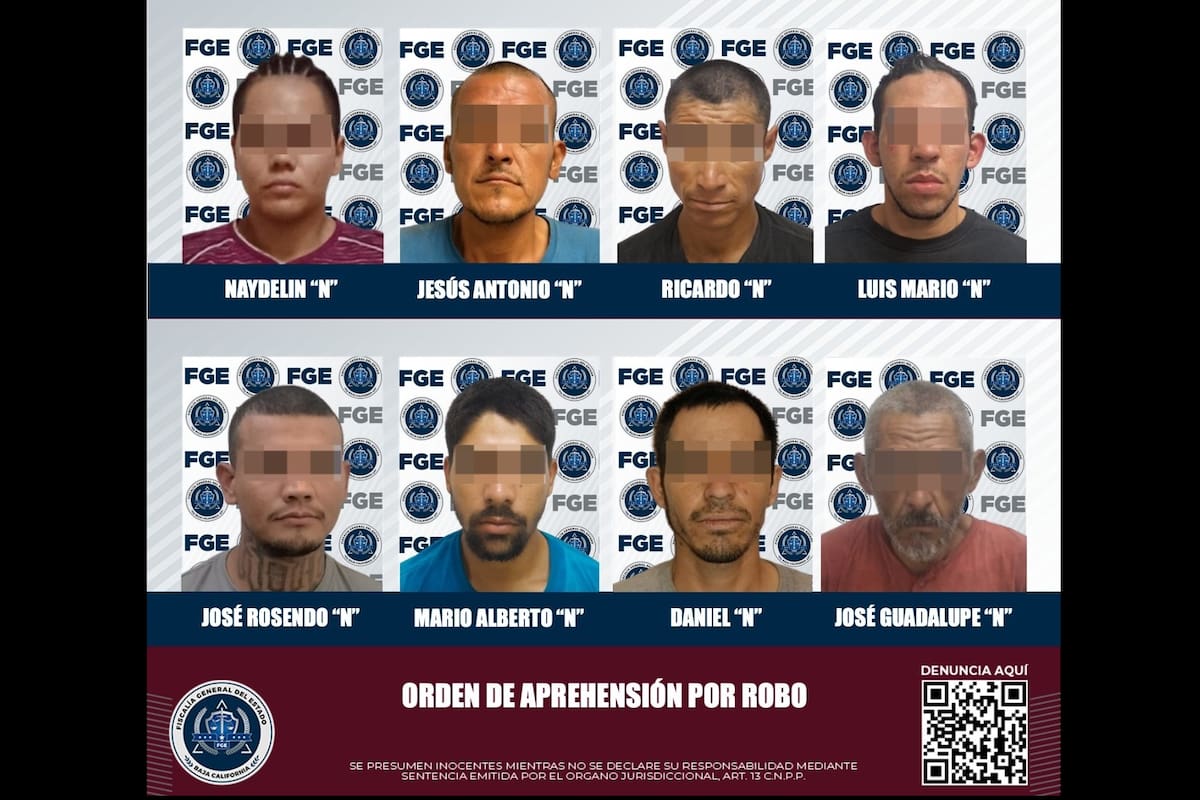 Aseguran a ocho personas por diversos robos