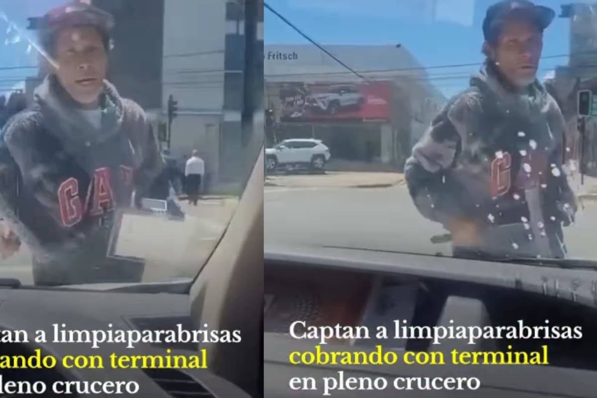Limpiador de vidrios se vuelve viral al modernizarse y usar terminal de pago