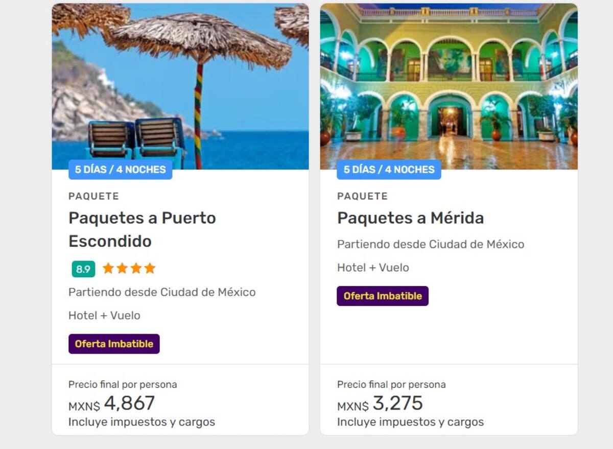 Paquetes de viaje en Elektra Viajes.