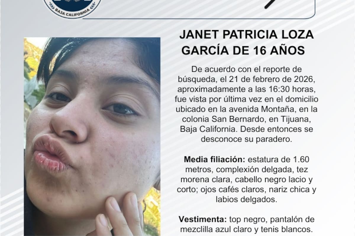 Se busca a Janet Patricia Loza García de 16 años de edad