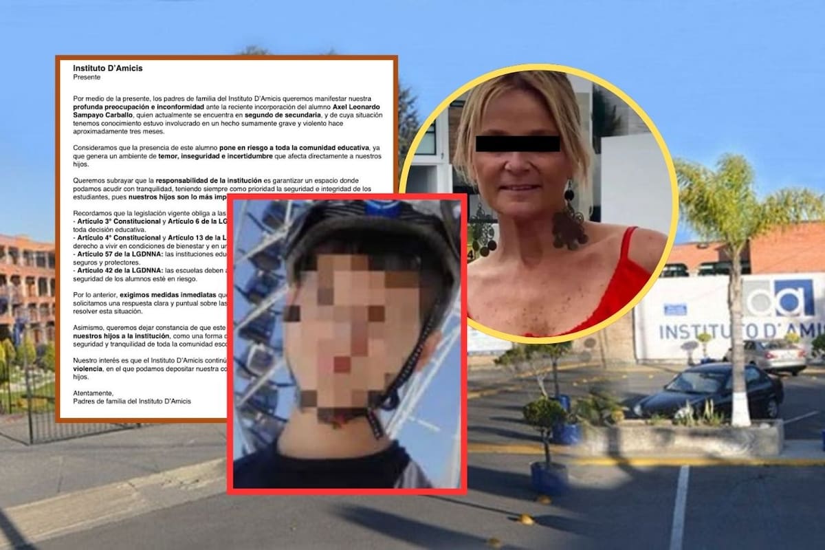 Protesta de padres en Instituto D’Amicis de Puebla por incorporación de alumno vinculado a homicidio de la maestra argentina Natalia Andrade